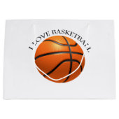 Aangepast oranje en zwart lederen basketbal grote  groot cadeauzakje (Voorkant)