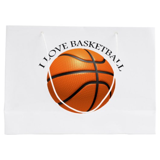 Aangepast oranje en zwart lederen basketbal grote  groot cadeauzakje (Achterkant)