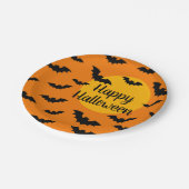 Aangepast oranje en zwarte vleermuizen Halloween p Papieren Bordje (Gekanteld)