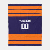 Aangepast Oranje Football Fleece Deken (Voorkant)