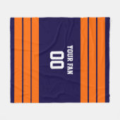 Aangepast Oranje Football Fleece Deken (Voorkant (Horizontaal))