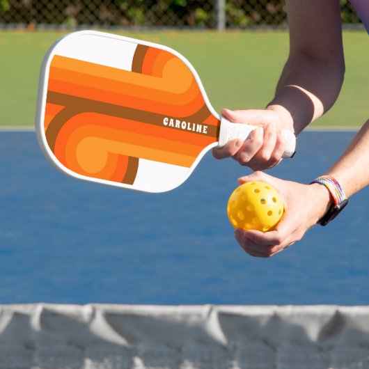 Aangepast Oranje geel, bruin-retromodel kunstpatro Pickleball Paddle (Insitu)