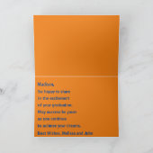Aangepast Oranje Gefeliciteerd met Afstuderen Kaar Kaart (Binnen)