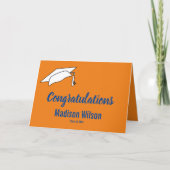 Aangepast Oranje Gefeliciteerd met Afstuderen Kaar Kaart (Voorkant)