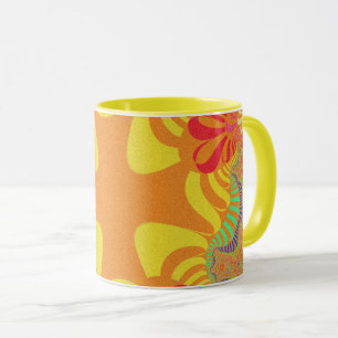 Aangepast Oranje gele crosskoffie Mok