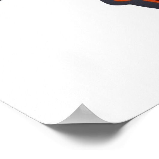 Aangepast Oranje gesplitst monogram Butterfly Poster (Hoek)