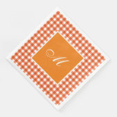 Aangepast Oranje Gingham Plaid Servet (Hoek)