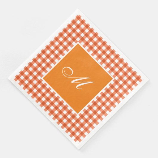Aangepast Oranje Gingham Pset Servet (Hoek)