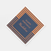 Aangepast Oranje marineblauw gestreept vaderdag Servet (Hoek)