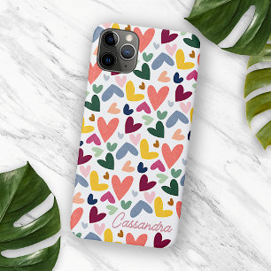 Aangepast Oranje Mint Groen Roze Blauwe Hart Patro Case-Mate iPhone Case
