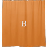 Aangepast Oranje monogram Shower Curtain Douchegordijn (Voorkant)