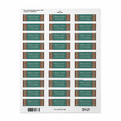 Aangepast Oranje rood Turquoise Rustic Mosaic Patt Etiket (Full Sheet)