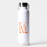 Aangepast Oranje superheld Monogram Coffee Tea Mil Waterfles<br><div class="desc">Creëer uw eigen aangepaste, persoonlijke, leuke, coole, stijlvolle, superheldenstijl / script / lettertype / typografie oranje monogram / initiaal, morsbestendig, roestvrij staal, condensatiebestendige buitenkant, monogrammed matte zwart met dubbele wand Dor Copper Vacuum Geïsoleerde thee / koffie / melk / soep / drinkwater fles die dranken 12 uur of 4 uur...</div>