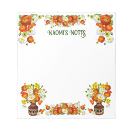 Aangepast Oranje tekstpapier en Notitieblok Witte 