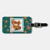 Aangepast Oranje toneelpatroon voor foto's Bagagelabel (Voorkant horizontaal)