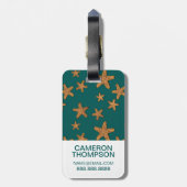 Aangepast Oranje toneelpatroon voor foto's Bagagelabel (Achterkant verticaal)