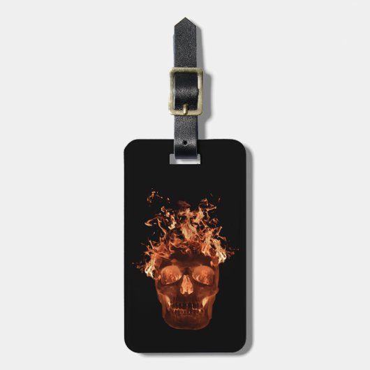 Aangepast Oranje vlam Bagagelabel (Voorkant verticaal)