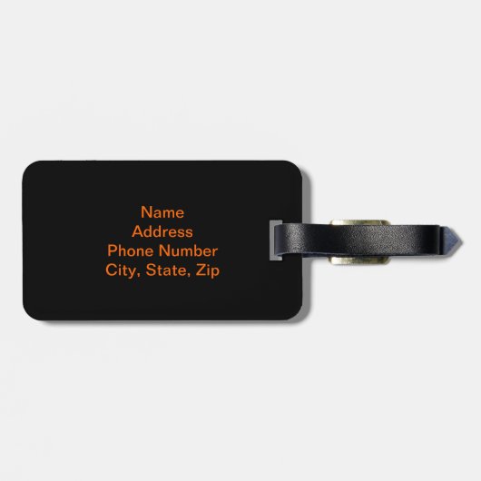 Aangepast Oranje vlam Bagagelabel (Achterkant horizontaal)