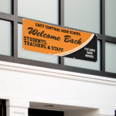 Aangepast Oranje Welkom terug naar schoolbanner Spandoek (Buitenkant Gebouw)