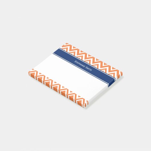 Aangepast Oranje zigzagpatroon Post-it® Notes (Schuin)