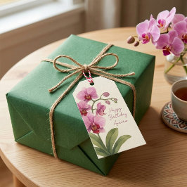 Aangepast Orchidee Bloemengeschenkkaartje Cadeaulabel