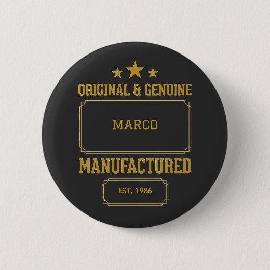 Aangepast Origineel & Echt Verjaardagsfeest Ronde Button 5,7 Cm (Voorkant)