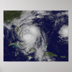 Aangepast orkaan Matthew en Tropisch Storm Nicole Poster