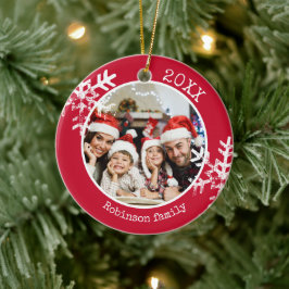 Aangepast Ornament foto rode sneeuwvlok