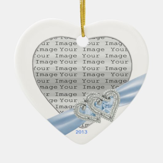 Aangepast Ornament Ice Blue Ribbon (Voorkant)