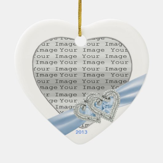 Aangepast Ornament Ice Blue Ribbon (Achterkant)