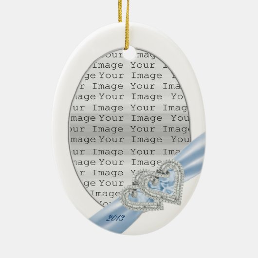 Aangepast Ornament Ice Blue Ribbon (Achterkant)