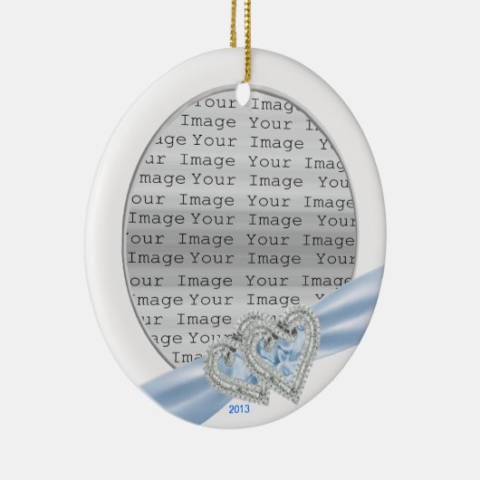 Aangepast Ornament Ice Blue Ribbon (Rechts)