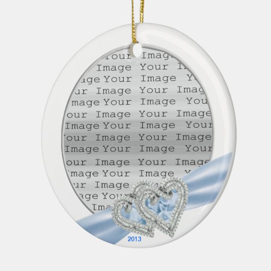 Aangepast Ornament Ice Blue Ribbon (Links)