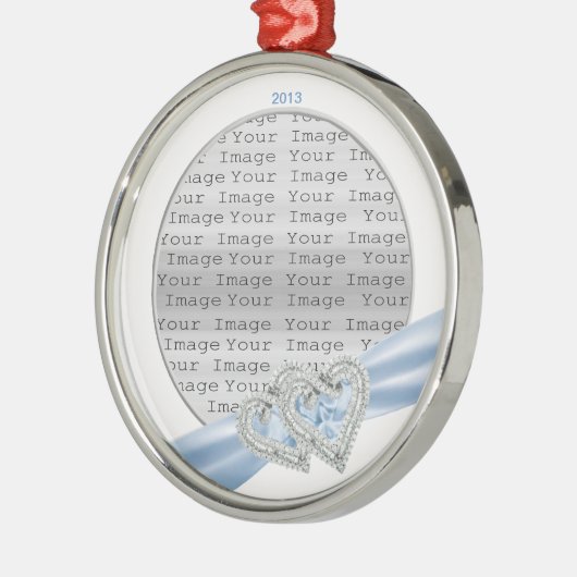 Aangepast Ornament Ice Blue Ribbon (Links)