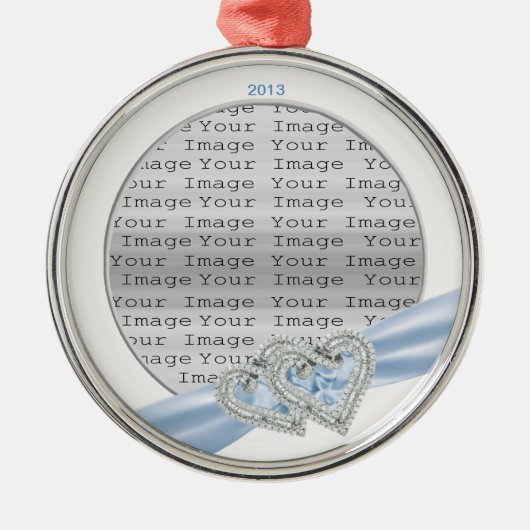 Aangepast Ornament Ice Blue Ribbon (Voorkant)