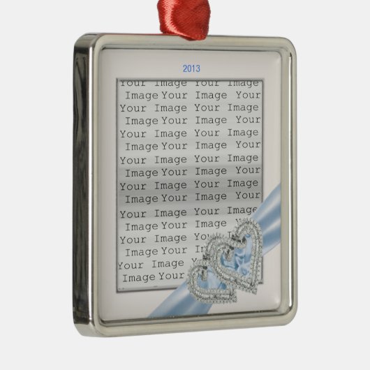 Aangepast Ornament Ice Blue Ribbon (Rechts)