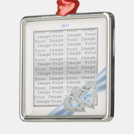 Aangepast Ornament Ice Blue Ribbon (Links)