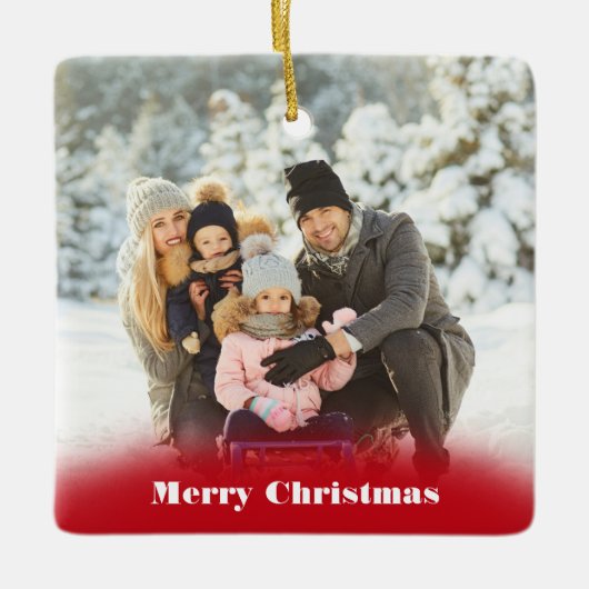 Aangepast Ornament met kerstkeramische foto's (Voorkant)