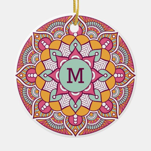 aangepast ornament van Boho op monogram (Voorkant)