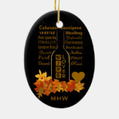 Aangepast ornament van Monogram Wijnoverloop (Achterkant)