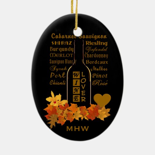 Aangepast ornament van Monogram Wijnoverloop (Achterkant)