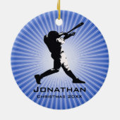 Aangepast Ornament voor Baseball Player (Achterkant)