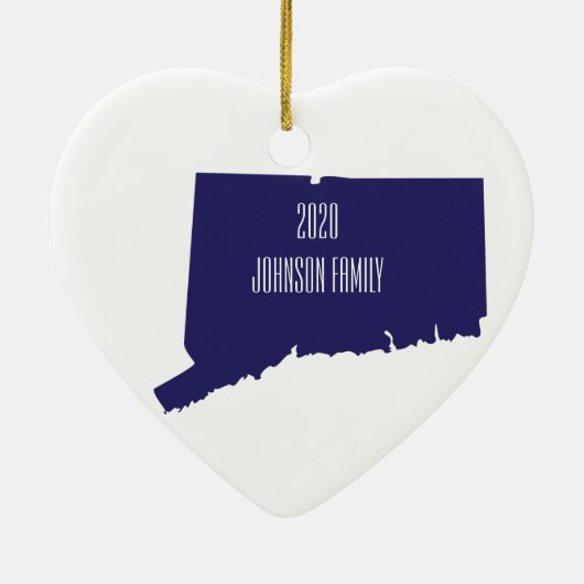 Aangepast Ornament voor Connecticut kerstmis (Achterkant)
