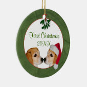 Aangepast Ornament voor eerste kerstmis met Mistle (Rechts)