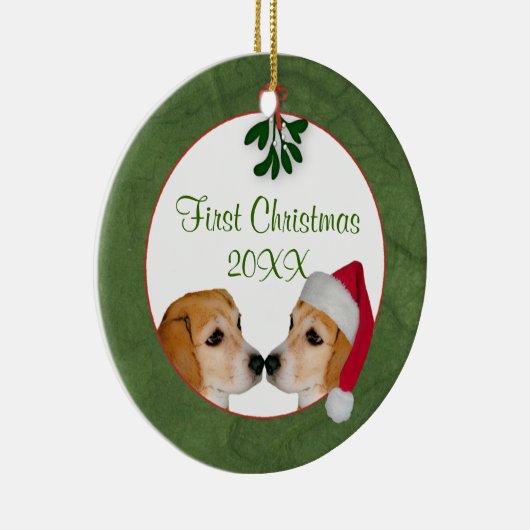 Aangepast Ornament voor eerste kerstmis met Mistle (Rechts)