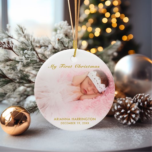 Aangepast Ornament voor eerste kerstmis voor baby'