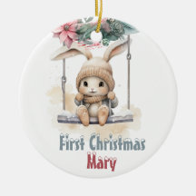 Aangepast Ornament voor eerste kerstmis voor baby'