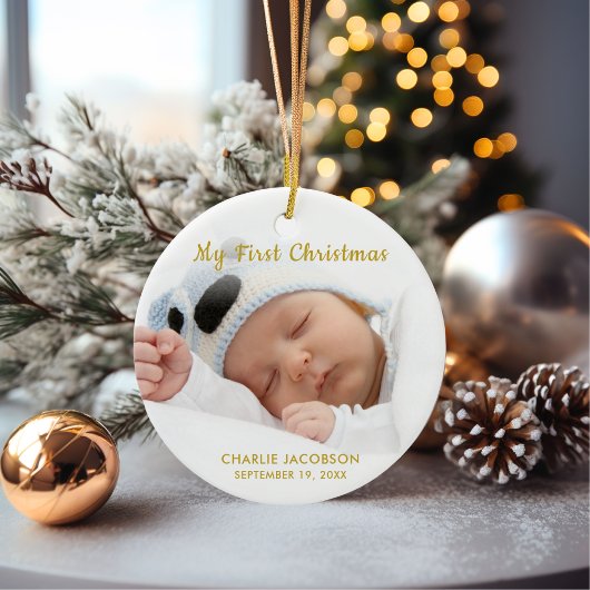 Aangepast Ornament voor eerste kerstmis voor babyj