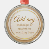 Aangepast Ornament voor Elegant Gold Holiday Round (Voorkant)