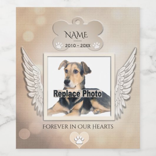 Aangepast Ornament voor herdenkingskeramiek Wijn Etiket (Enkel label)